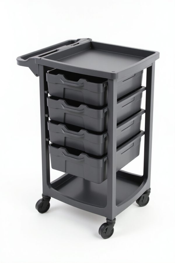 5-Tier Mobile Salon Trolley with Lockable Drawers