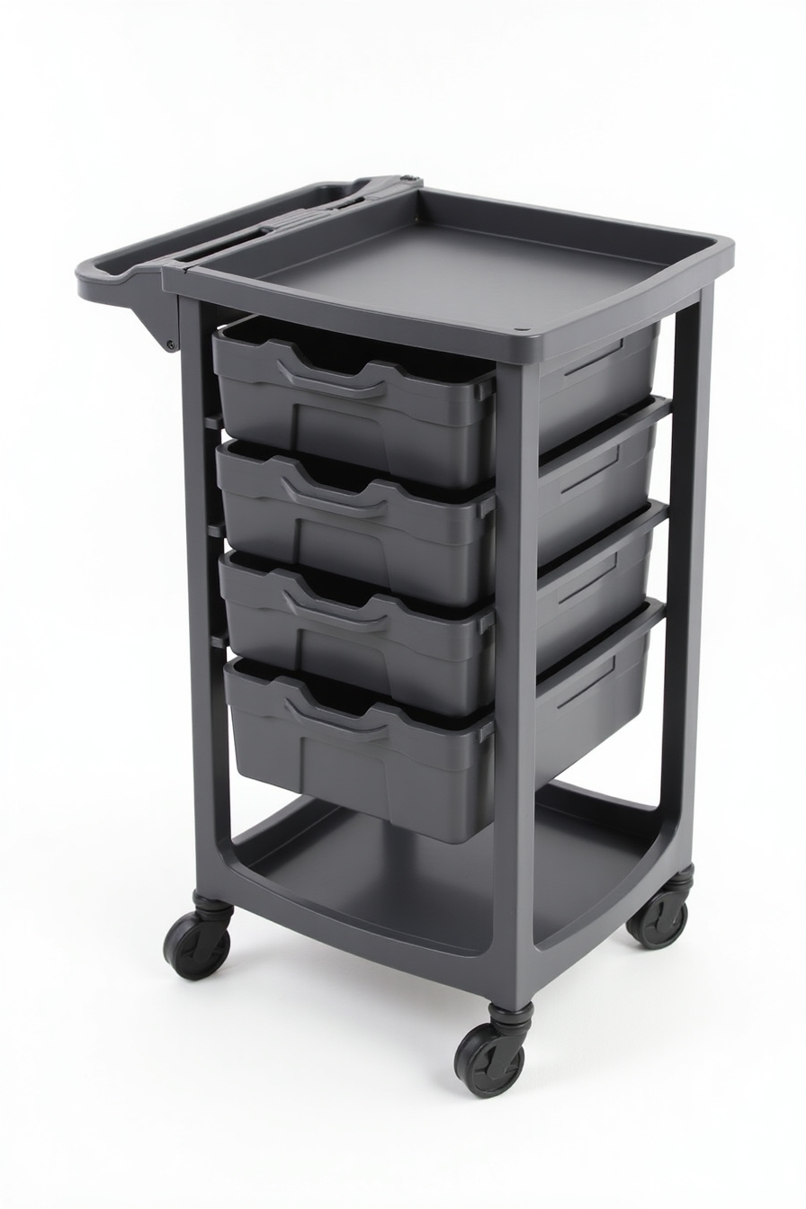 5-Tier Mobile Salon Trolley with Lockable Drawers
